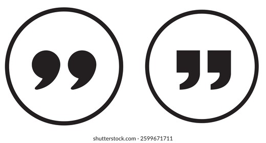 Quotation mark icon set graphics