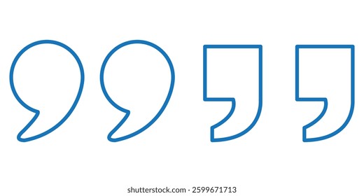 Quotation mark icon set graphics