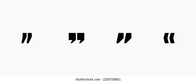Quotation mark icon set. Quote symbol set vector icons