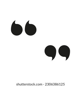 Quotation mark icon. A simple and recognizable icon representing quotation marks, commonly used to indicate speech, dialogue, or a quoted text passage in written content.