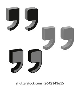 Quotation mark icons. Curved comma symbol. Dialogue punctuation Vector. Typography speech sign.