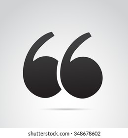 Quotation mark isolated on white background. Vector art.