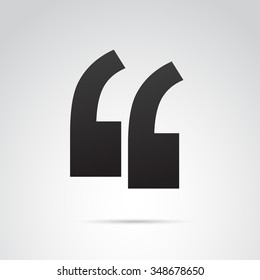 Quotation mark isolated on white background. Vector art.