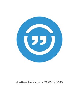 Quotation Mark Logo Icon Design, Simple Quote Icon - Vector