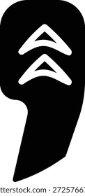 Quotation mark with Nordic rune accent, bold geometric glyph with double chevron detail and smooth contour. Symbol of language, dialogue, clarity, and typography harmony. Cartoon vector illustration.