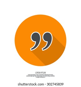 Quotation Mark. Quote sign icon. 