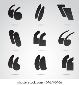 Quotation mark, quote sign icon isolated on white background. Vector art.