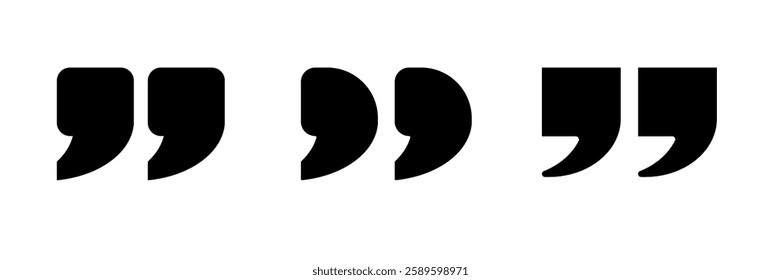 Quotation mark sign and symbol Quote icon vector illustration.