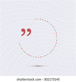 Quotation mark speech bubble and chat symbol vector illustration