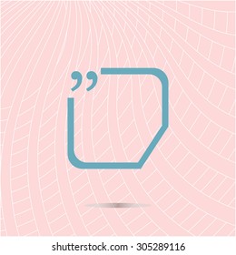 Quotation mark speech bubble and chat symbol vector illustration