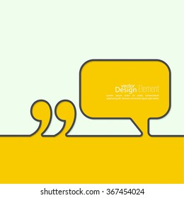 Quotation Mark Speech Bubble and Chat symbol. Outline.