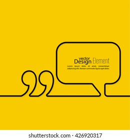 Quotation Mark Speech Bubble and Chat symbol. Outline.