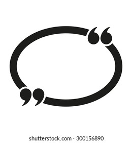 The Quotation Mark Speech Bubble icon. Quotes, citation, opinion symbol. Flat Vector illustration