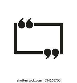 The Quotation Mark Speech Bubble Icon. Quotes, Citation, Opinion Symbol. Flat Vector Illustration