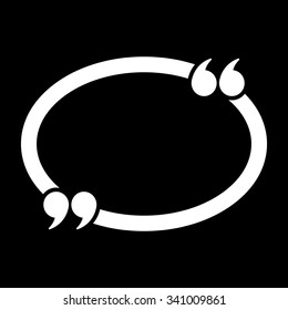 The Quotation Mark Speech Bubble icon. Quotes, citation, opinion symbol. Flat Vector illustration