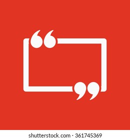 The Quotation Mark Speech Bubble Icon. Quotes, Citation, Opinion Symbol. Flat Vector Illustration