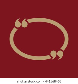 The Quotation Mark Speech Bubble icon. citation, opinion symbol. Flat Vector illustration