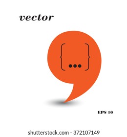 Quotation mark speech bubble with message . Vector Illustration
