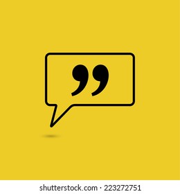 Quotation Mark Speech Bubble. Quote sign icon.