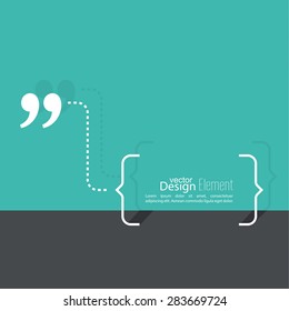 Quotation Mark Speech Bubble. Quote sign icon.  Flat design with shadow