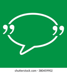 Quotation Mark Speech Bubble sign icon Illustration design