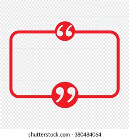 Quotation Mark Speech Bubble sign icon Illustration design
