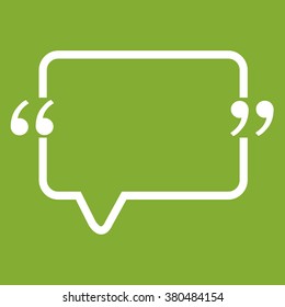 Quotation Mark Speech Bubble sign icon Illustration design