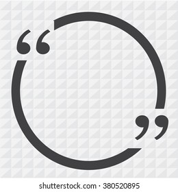 Quotation Mark Speech Bubble sign icon Illustration design