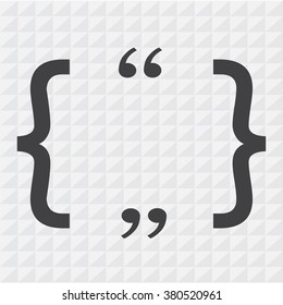 Quotation Mark Speech Bubble sign icon Illustration design
