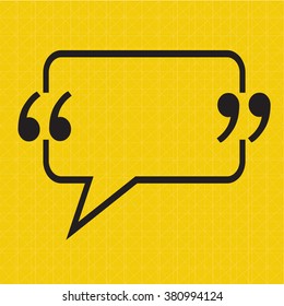 Quotation Mark Speech Bubble sign icon Illustration design