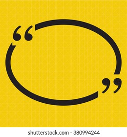 Quotation Mark Speech Bubble sign icon Illustration design