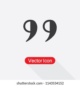 Quotation Mark Symbol,  Double Quotes Icon Vector Illustration Eps10