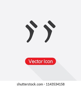 Quotation Mark Symbol,  Double Quotes Icon Vector Illustration Eps10