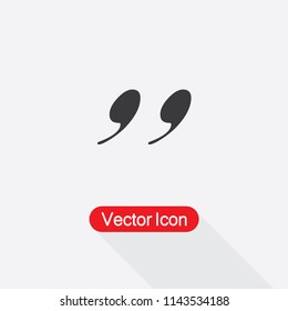 Quotation Mark Symbol,  Double Quotes Icon Vector Illustration Eps10