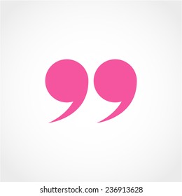 Quotation mark symbol. Double quotes at the end of words Quote sign Icon Isolated on White Background