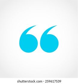 Quotation mark symbol. Double quotes at the end of words Quote sign Icon Isolated on White Background