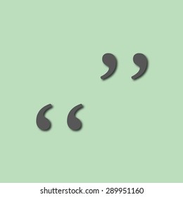 Quotation mark symbol. Double quotes at the end of words on gree