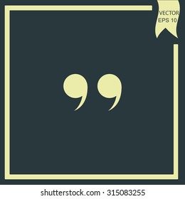 Quotation mark symbol. Double quotes