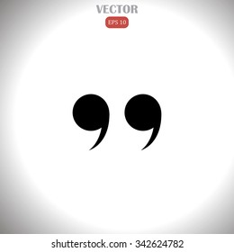 Quotation mark symbol. Double quotes