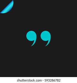 Quotation mark symbol. Double quotes