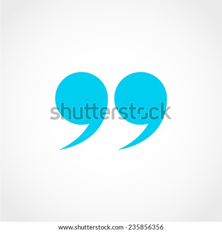 Quotation mark symbol. Double quotes at the end of words Quote sign Icon Isolated on White Background