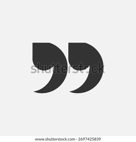 Quotation mark symbol. Double quotes at the end of words Quote sign