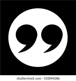 Quotation mark symbol Icon illustration design