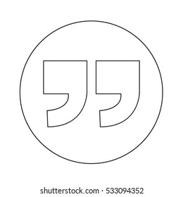 Quotation mark symbol Icon illustration design