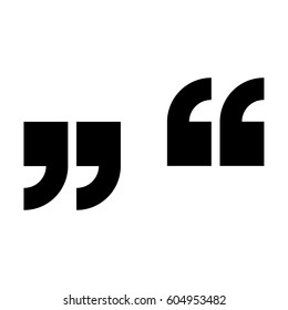 Quotation mark symbols, black isolated vector illustration.