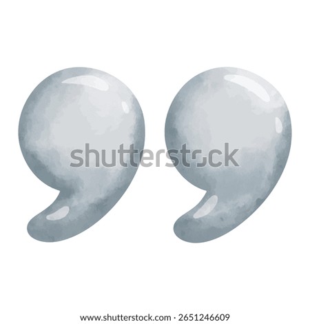 Quotation mark symbols, quote mark in hand drawn watercolor painting style, quote mark symbol, quote clip art,  quotation mark illustration vector, isolated on white background