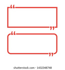 quotation mark for text. Frame with quotes. Quote vector comment