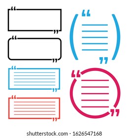 quotation mark for text. Frame with quotes. Quote vector comment