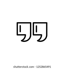 Quotation mark, vector icon illustration in line/outline style