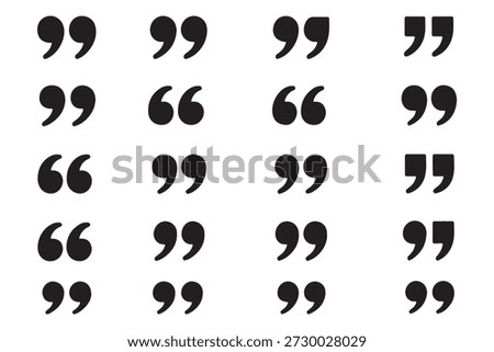 Quotation mark vector icon set. Quotation marks icon set vector illustration for quotes, speech, talking marks and comments design. vector, icons